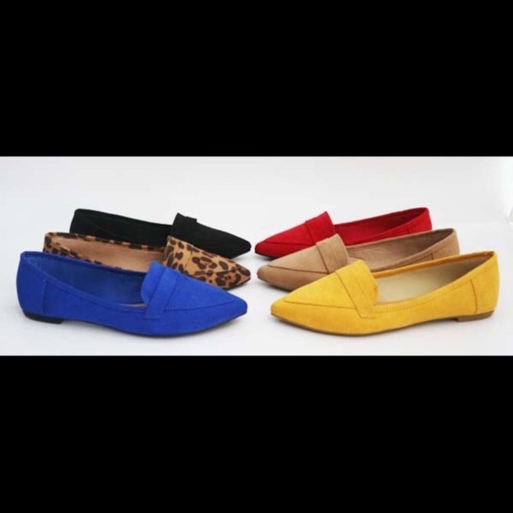 Faux Suede Pointed Toe Loafers in Sungold Yellow - Picture 3 of 8
